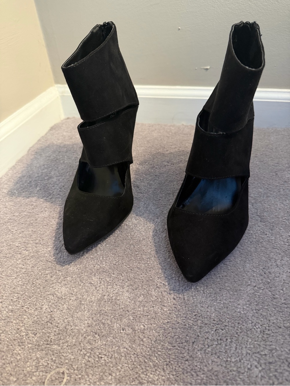 Lane Bryant Black Pointed Toe Wrap Ankle Boots
